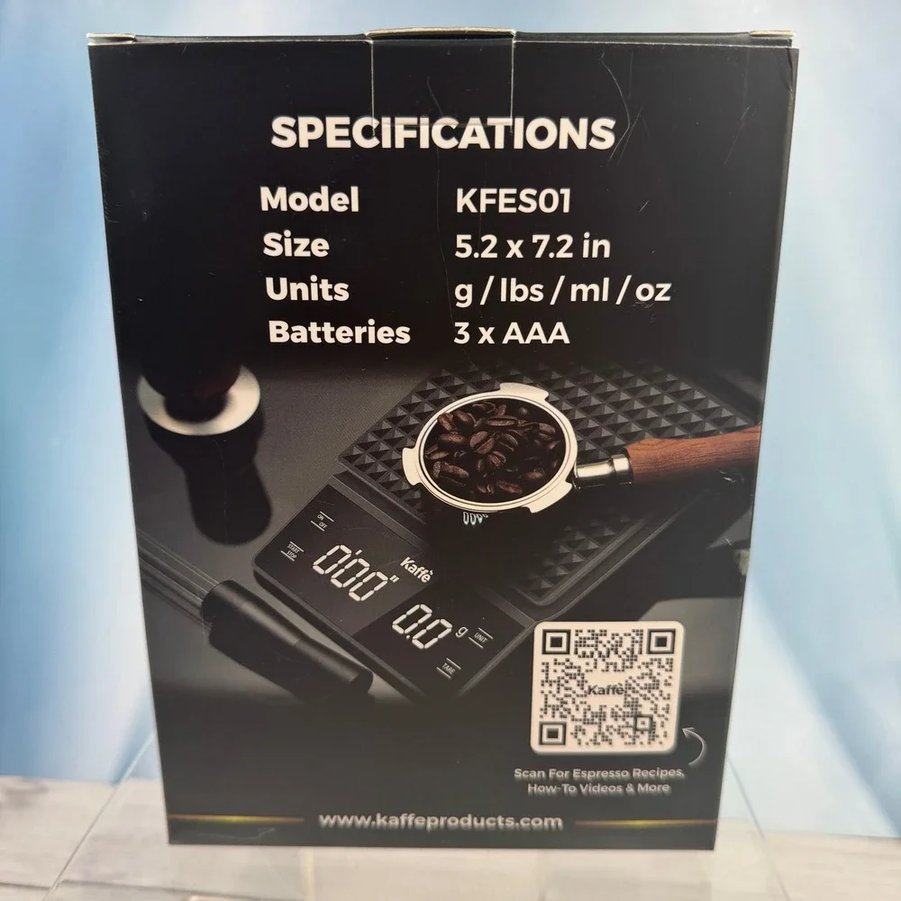 Kaffe Digital Espresso Coffee Measuring Scale Black 5.2x7.2 KFES01 Barista Tool